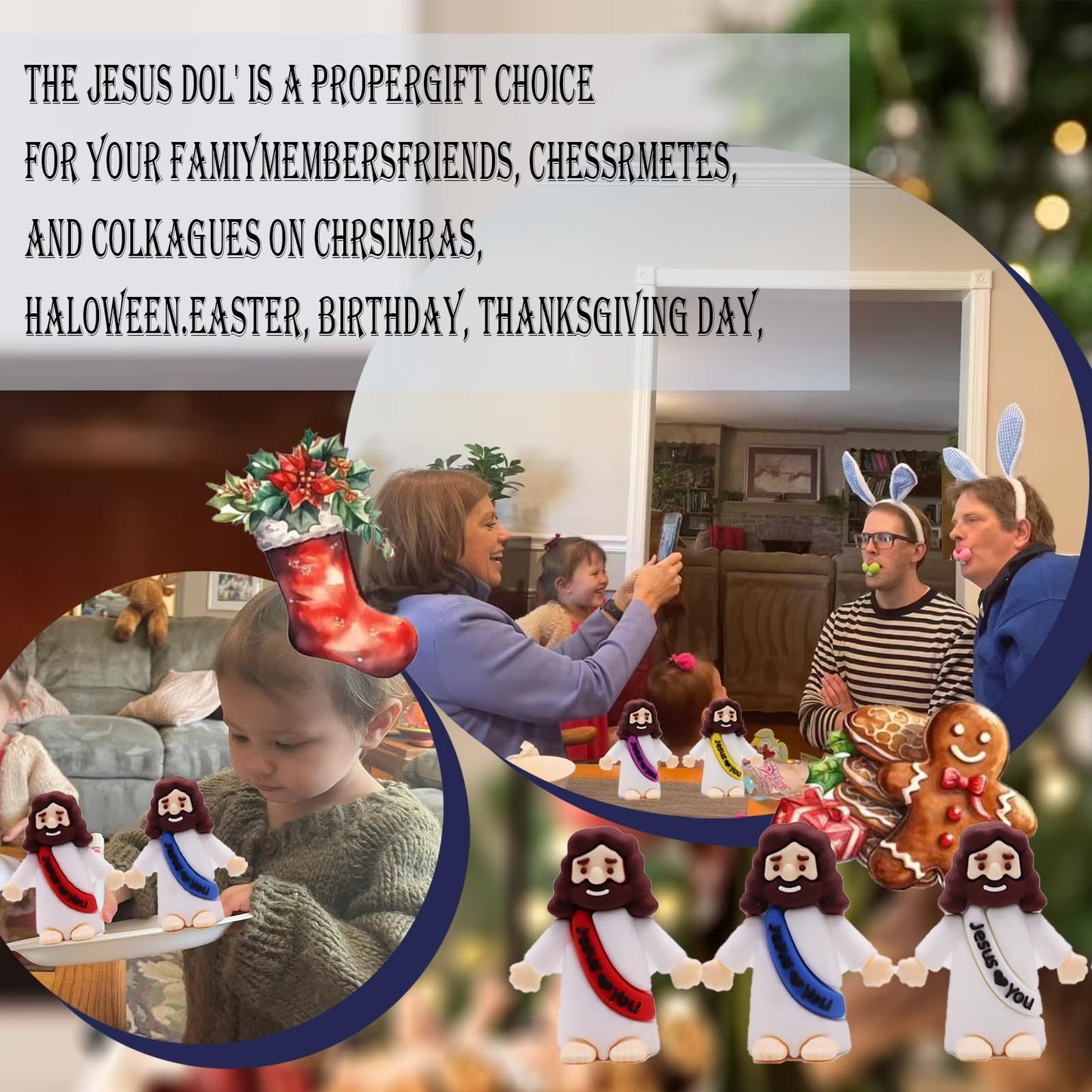 Mini Jesus Ornaments Set Of 25, 5 Random Colors