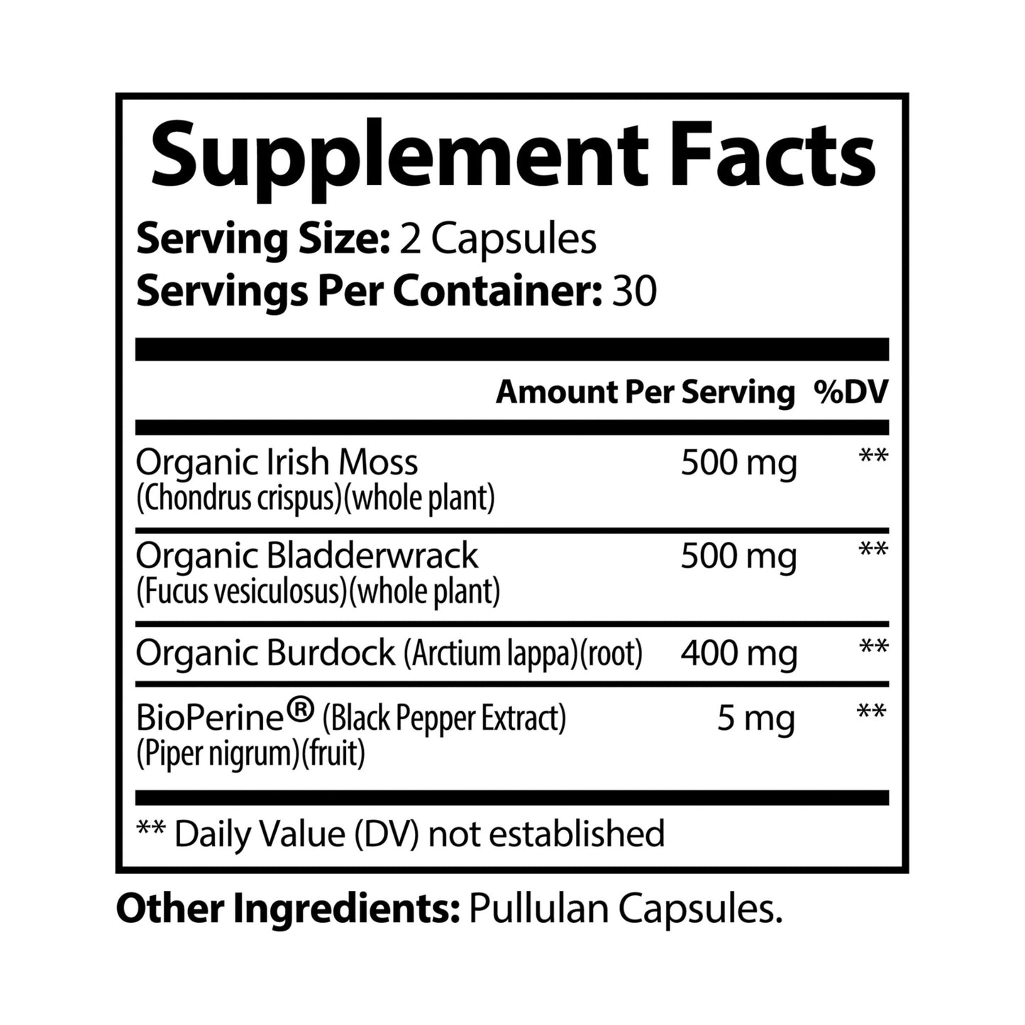 Heavenly Nutrition Sea Moss Supplement (60 Capsules)