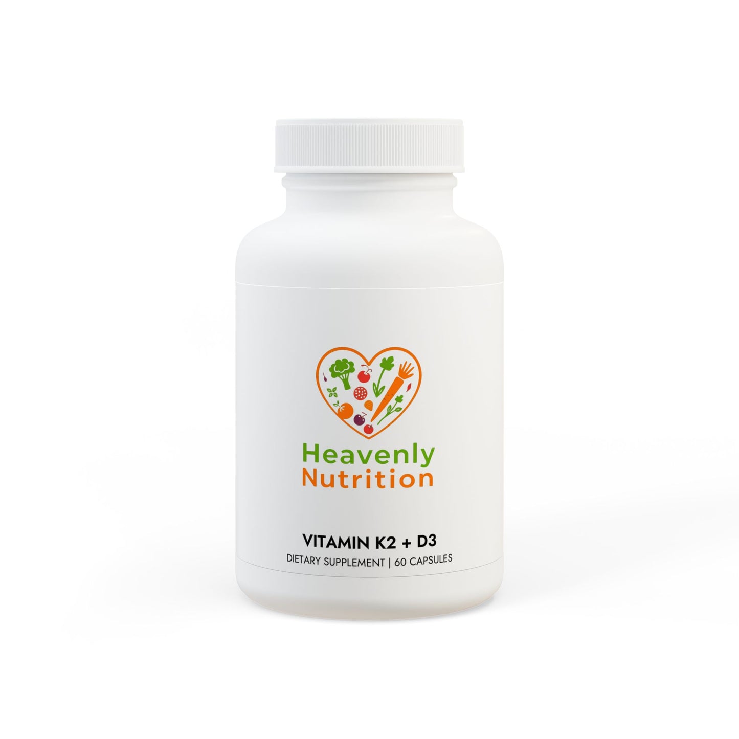 Heavenly Nutrition Vitamin K2 + D3 Supplement (60 Capsules)