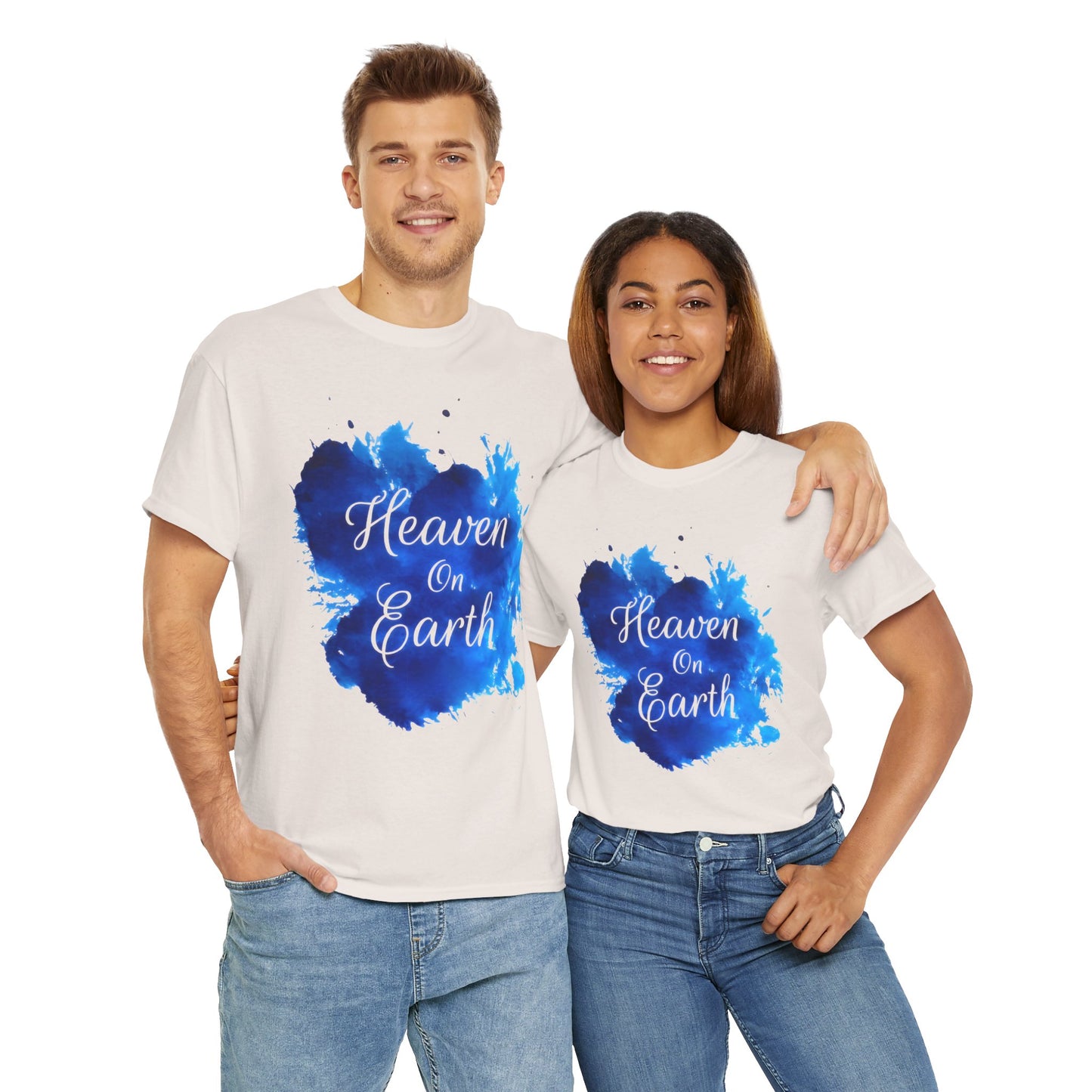"Heaven on Earth" Unisex Cotton Tee — Comfortable Relaxed Fit Graphic Tee