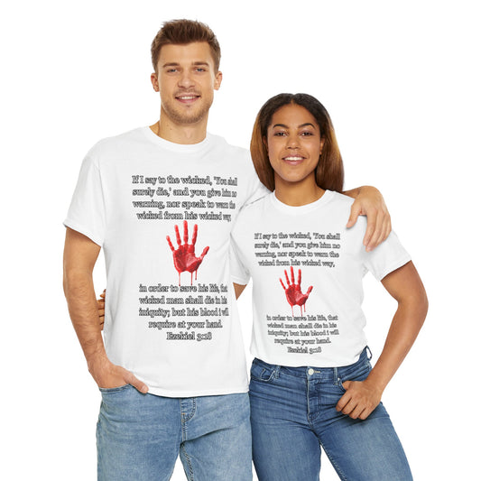 "Ezekiel 3:18 Unisex Heavy Cotton Tee" - Reflective Design for Activists and Advocates