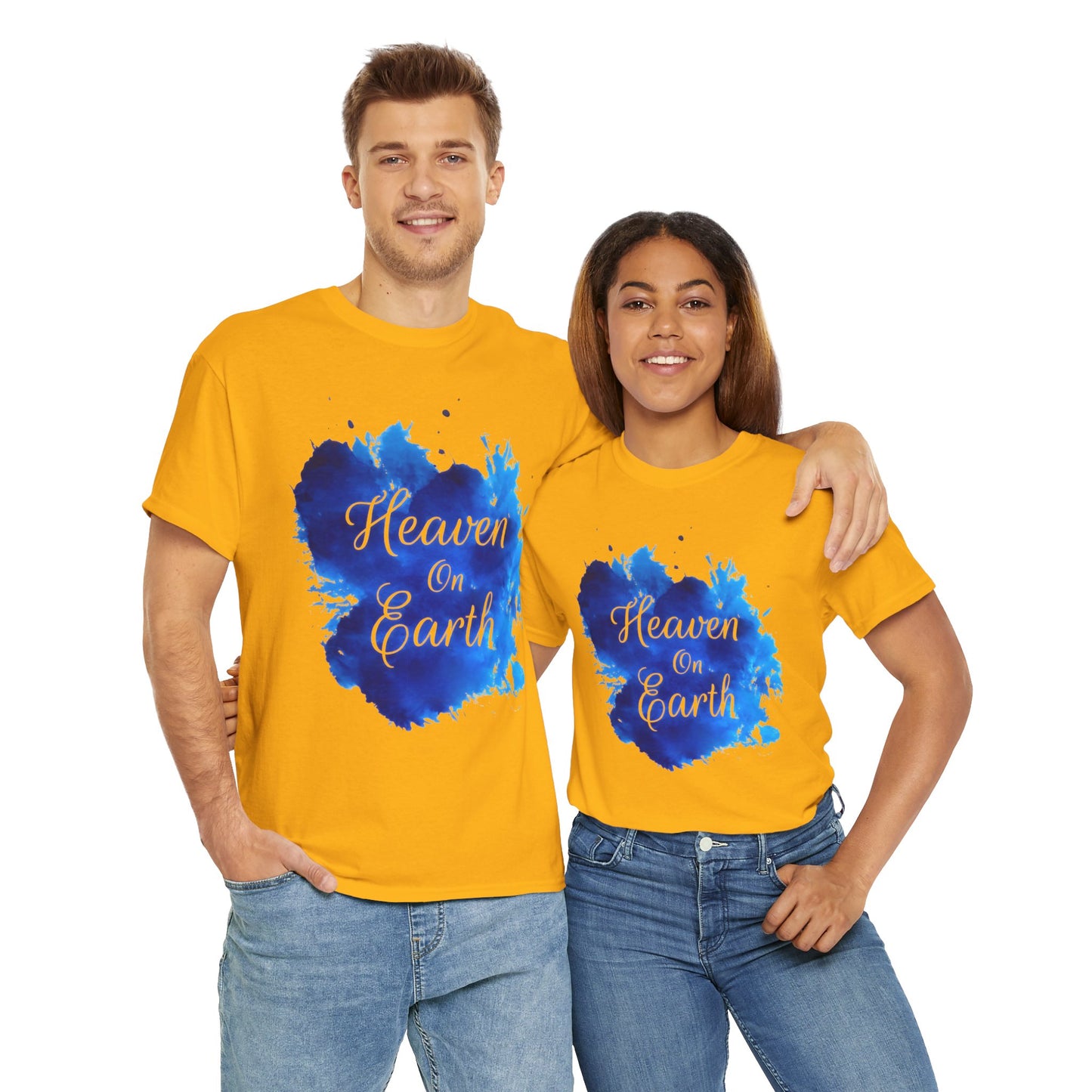 "Heaven on Earth" Unisex Cotton Tee — Comfortable Relaxed Fit Graphic Tee