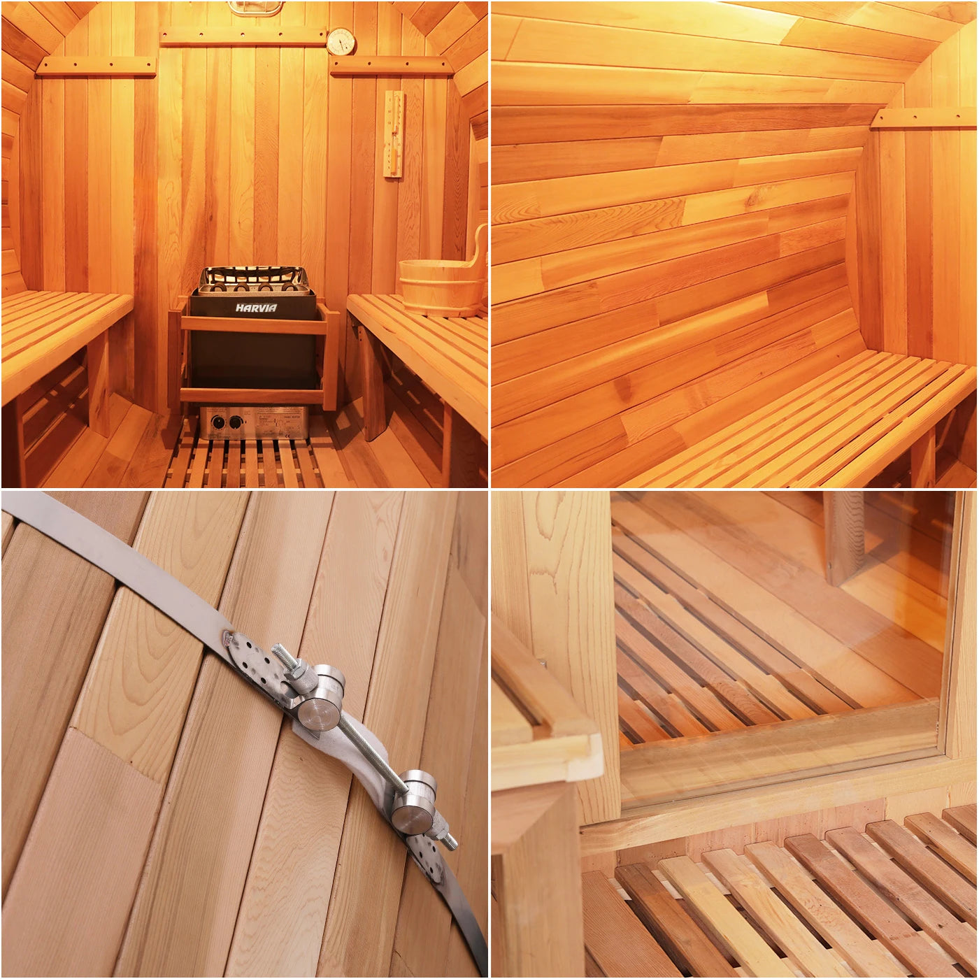 2-4 Person Family Use Barrel Sauna Steam Sauna Rooms Outdoor Red Cedar Sauna Room for Relaxation