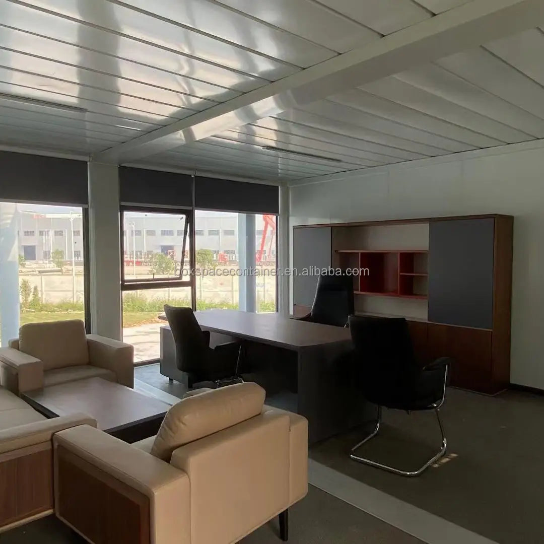 BOX SPACE Modern Prefab House – Flat Pack Steel Container Tiny Home on Wheels, Low-Cost Modular Tiny House