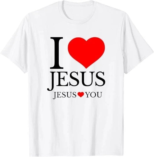 Faith & Love Tee – ‘I Love Jesus, Jesus Loves You’ Christian Unisex T-Shirt | Original Design, Soft Cotton, Casual & Couple Style