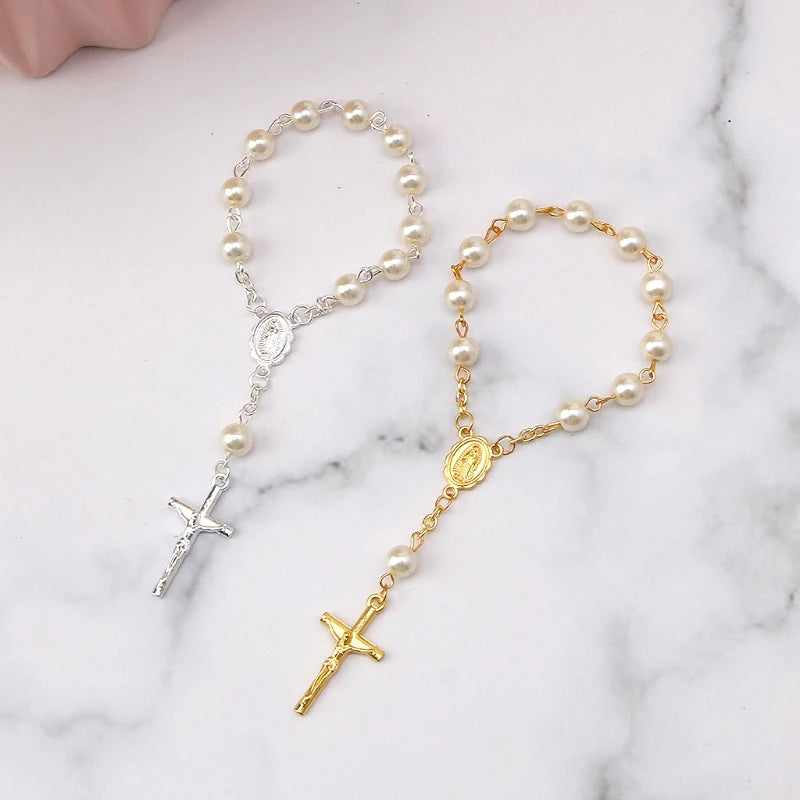 Catholic Baptism Mini Rosary Favor – Our Lady of Guadalupe & Cross Christening Keepsake