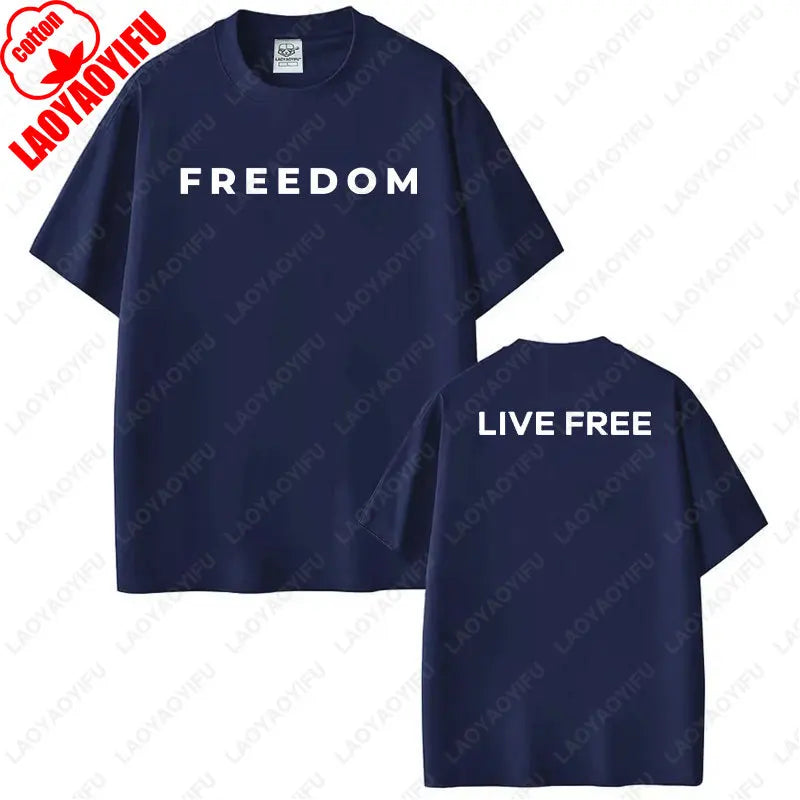 Freedom Graphic T-Shirt – Patriotic Streetwear Cotton Tee for Men and Women, Casual Short-Sleeve O-Neck Top
