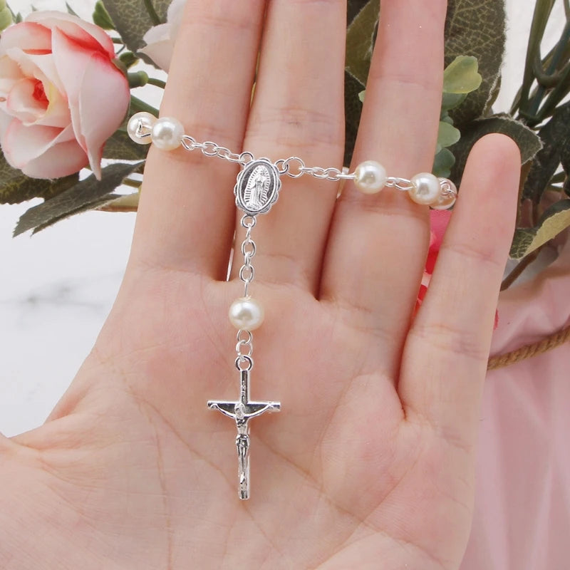 Catholic Baptism Mini Rosary Favor – Our Lady of Guadalupe & Cross Christening Keepsake