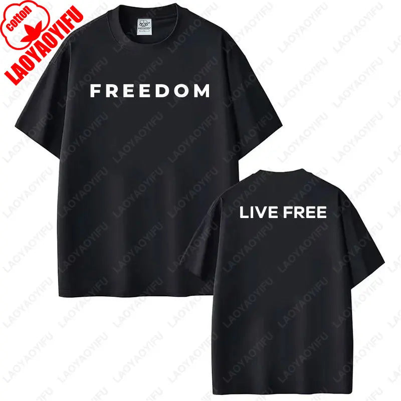 Freedom Graphic T-Shirt – Patriotic Streetwear Cotton Tee for Men and Women, Casual Short-Sleeve O-Neck Top