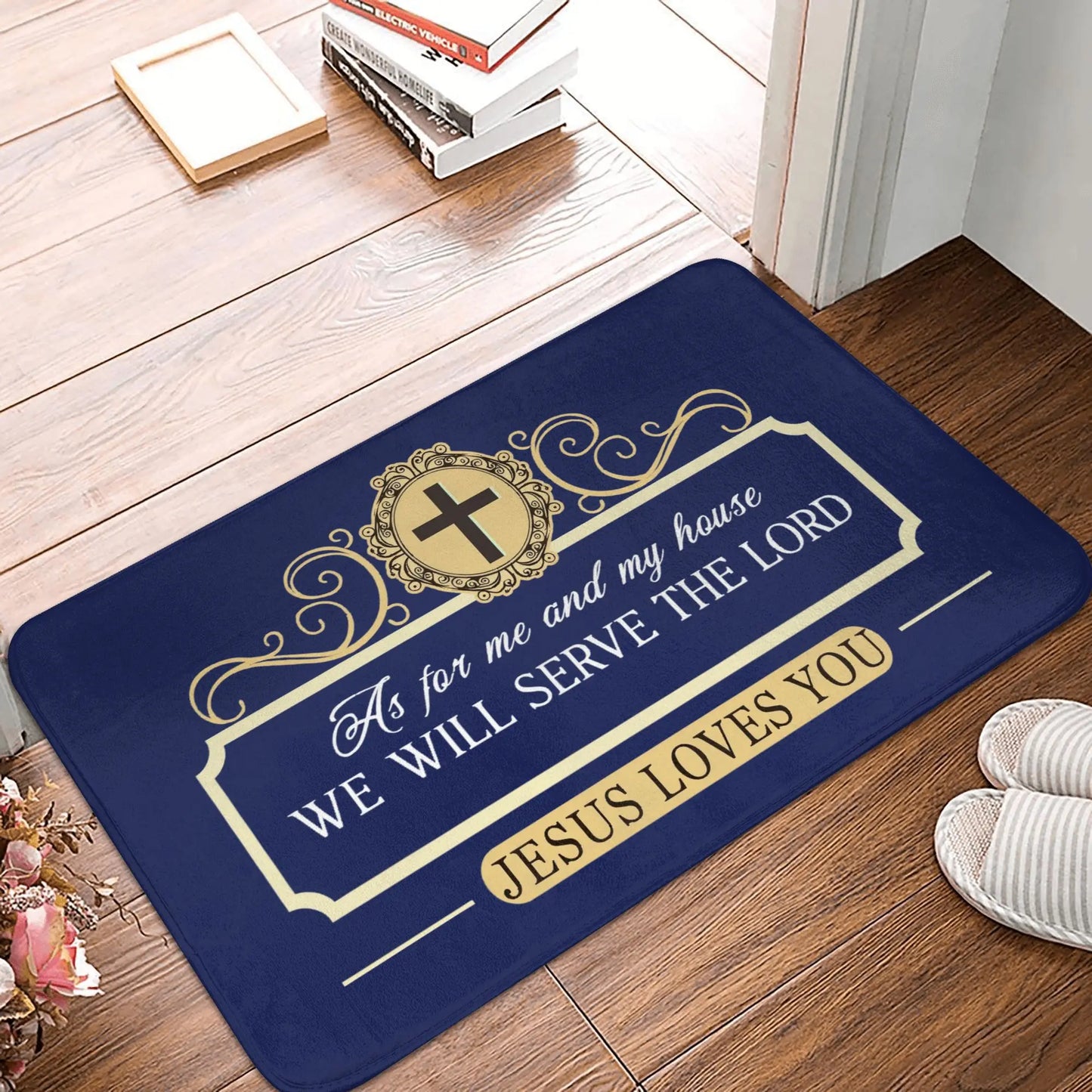 Jesus Religious Door Mat – Anti-Slip, Waterproof, Modern Printed Rug for Bedroom, Kitchen, Bathroom, Balcony, Entrance, or Prayer Area