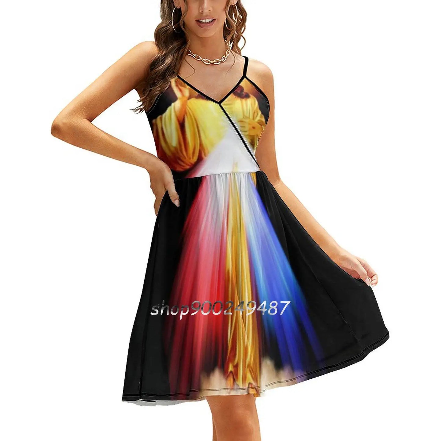 Divine Mercy “Jesus I Trust In You” Korean Kawaii Square Collar Dress