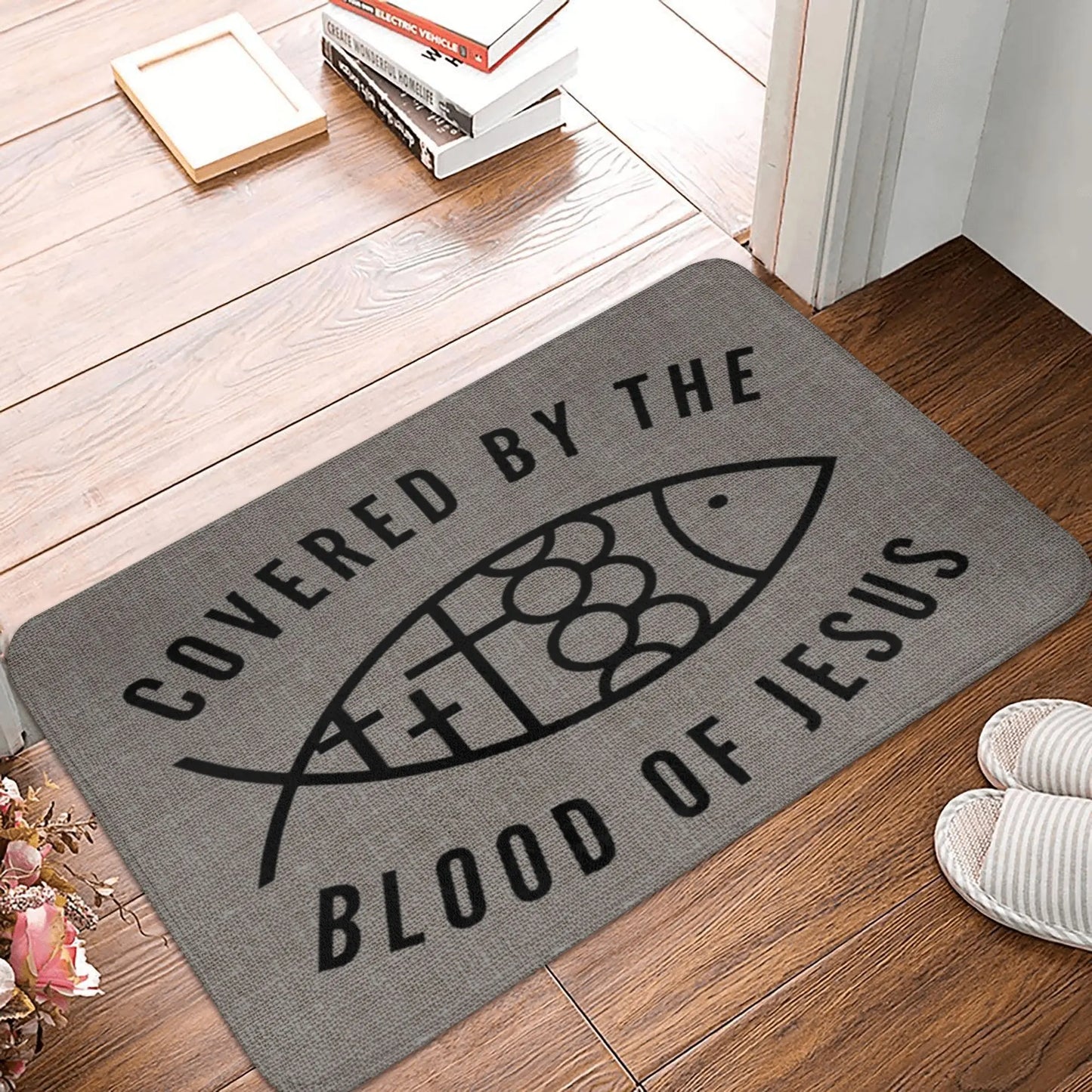 Jesus Religious Door Mat – Anti-Slip, Waterproof, Modern Printed Rug for Bedroom, Kitchen, Bathroom, Balcony, Entrance, or Prayer Area