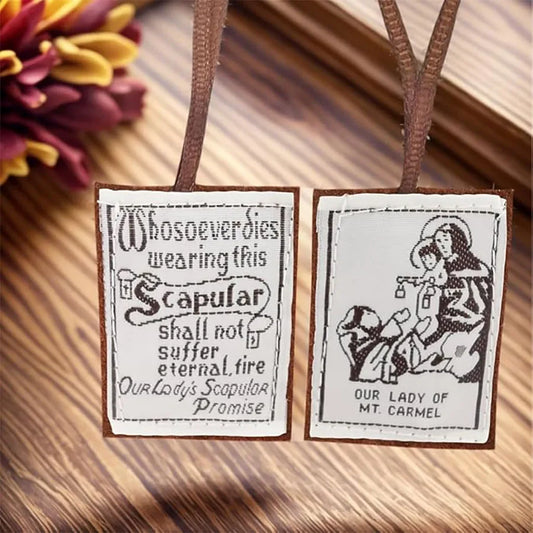 120pcs Handmade Brown Scapular Necklaces – Our Lady of Mount Carmel Catholic Prayer Wear