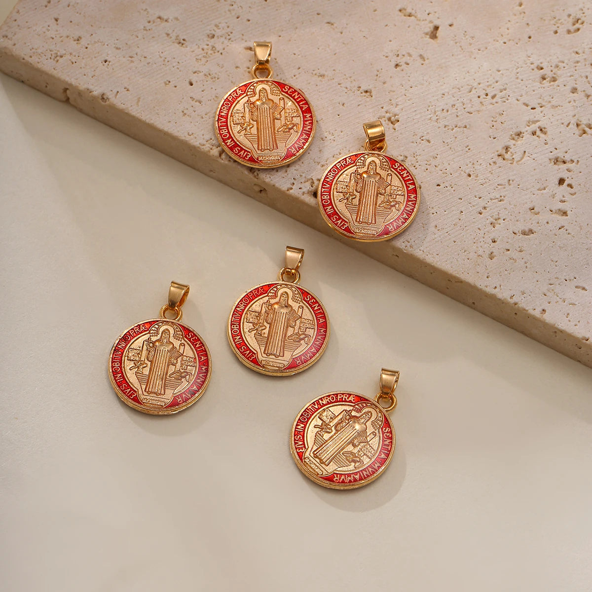 12 Pieces St. Benedict Double-Sided Catholic Medals - Religious Charm Pendants for Necklaces, Gift Accessories
