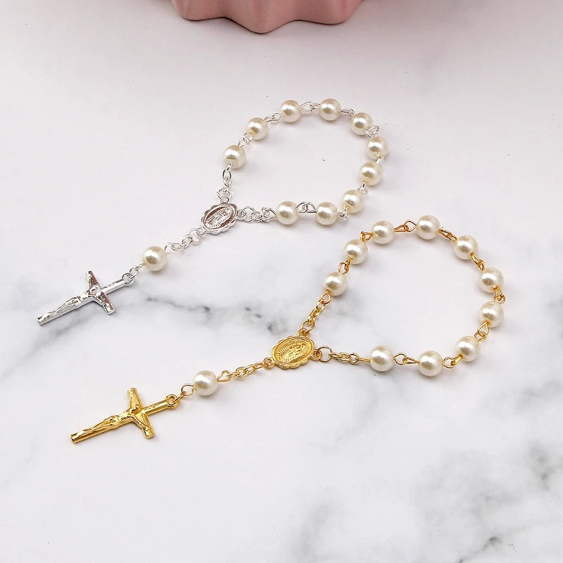 Catholic Baptism Mini Rosary Favor – Our Lady of Guadalupe & Cross Christening Keepsake