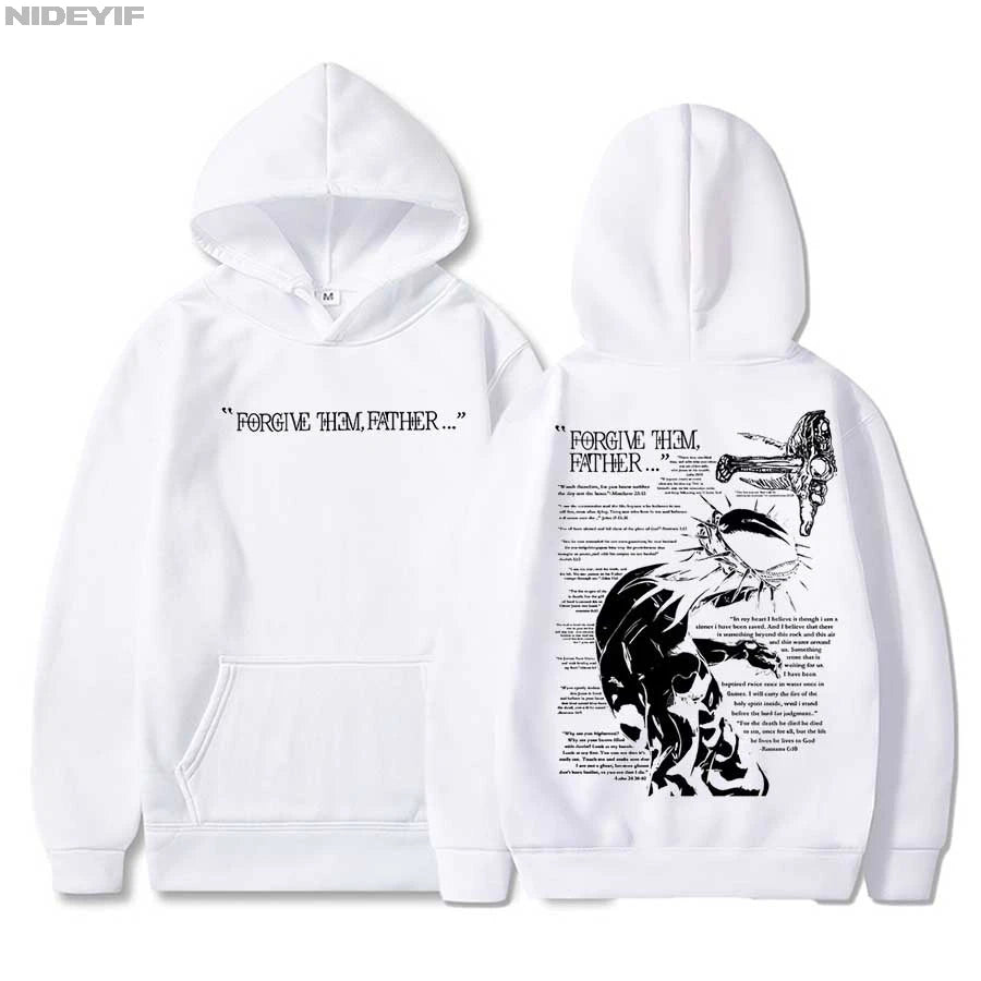Sudadera con capucha Christian Jesus Merch "Forgive Them Father", versículo de la Biblia, para hombre y mujer, estilo hiphop, urbana, casual, CJ2