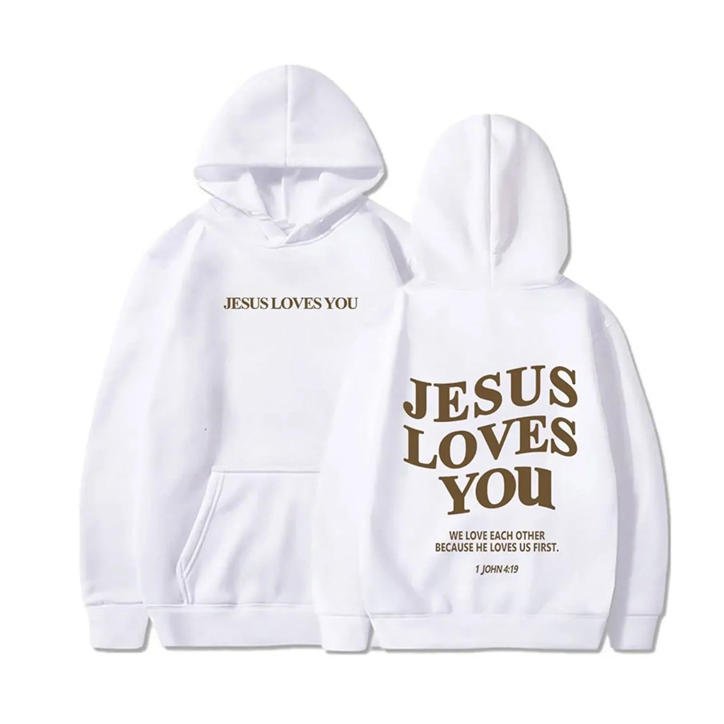 Jesus Loves You Print Pullover Hoodies Women's Autumn Winter Streetwear Sweatshirt Hooded Tops Clothes Winter Clothes Women
