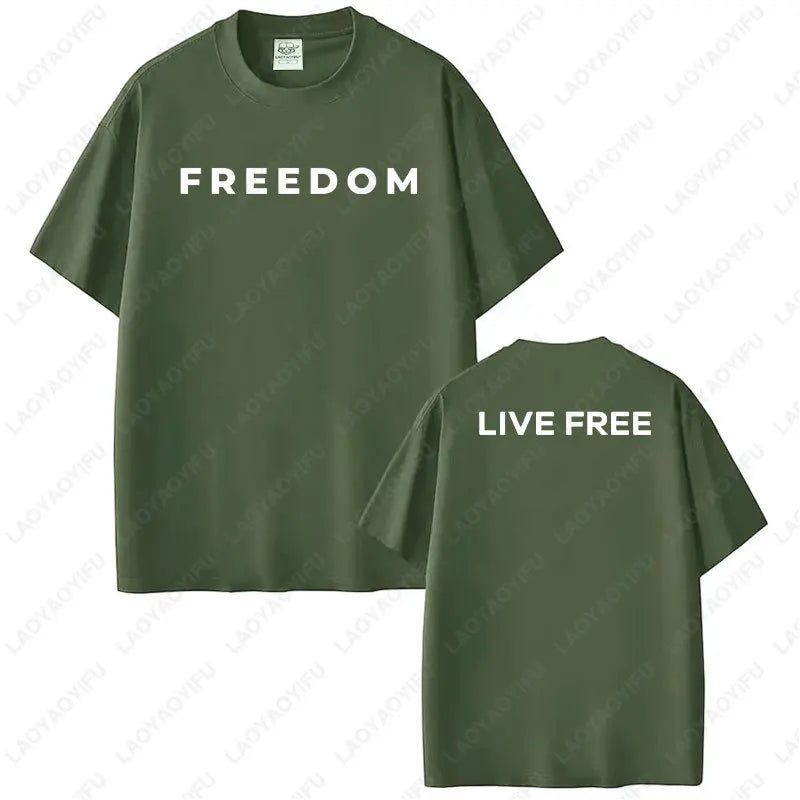 Freedom Graphic T-Shirt – Patriotic Streetwear Cotton Tee for Men and Women, Casual Short-Sleeve O-Neck Top