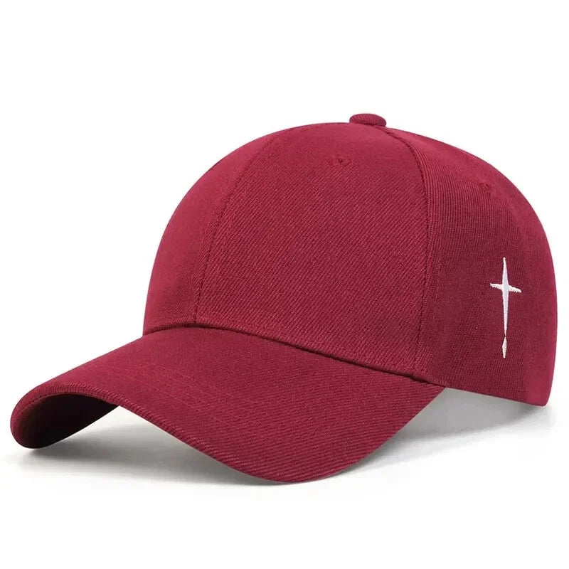 Unisex Simple Cross Embroidery Baseball Caps Spring and Autumn Outdoor Adjustable Casual Hat Sunscreen Hat