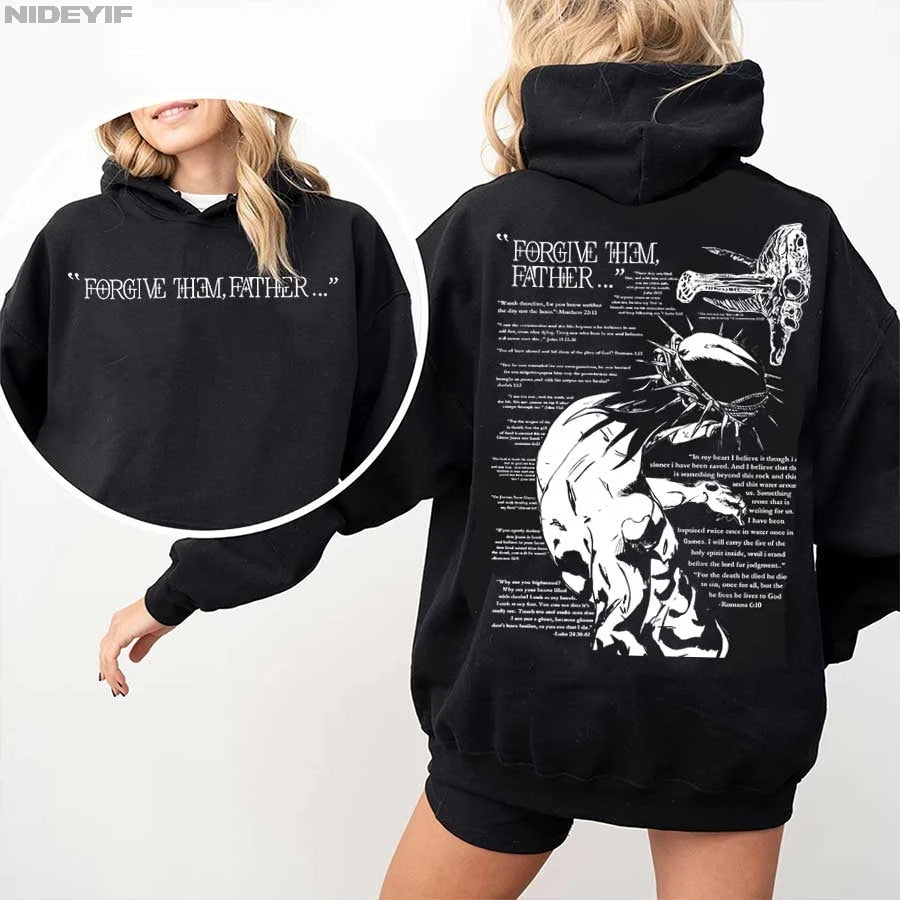 Sudadera con capucha Christian Jesus Merch "Forgive Them Father", versículo de la Biblia, para hombre y mujer, estilo hiphop, urbana, casual, CJ2