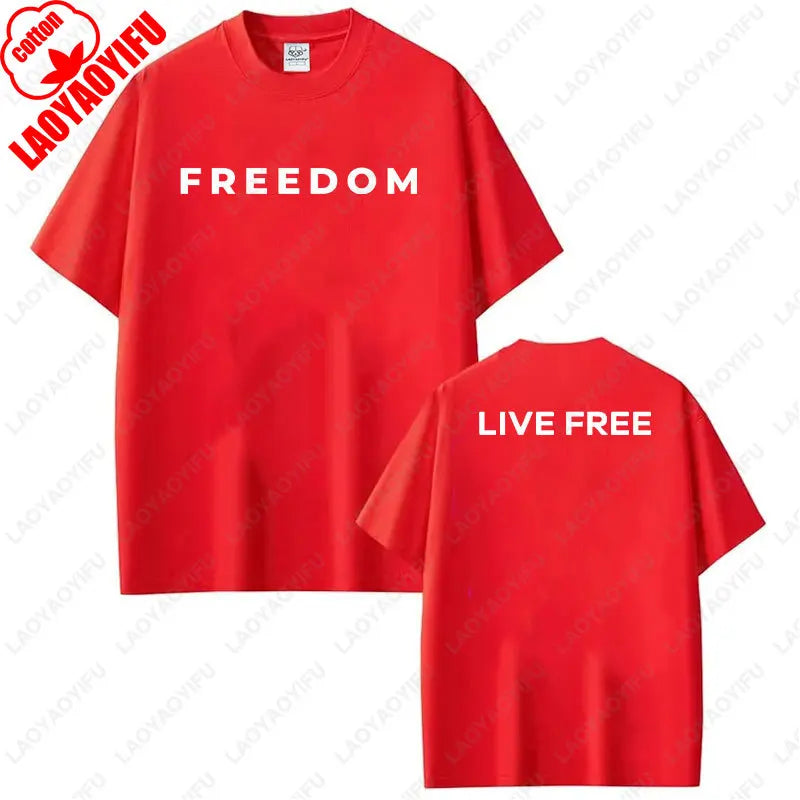 Freedom Graphic T-Shirt – Patriotic Streetwear Cotton Tee for Men and Women, Casual Short-Sleeve O-Neck Top