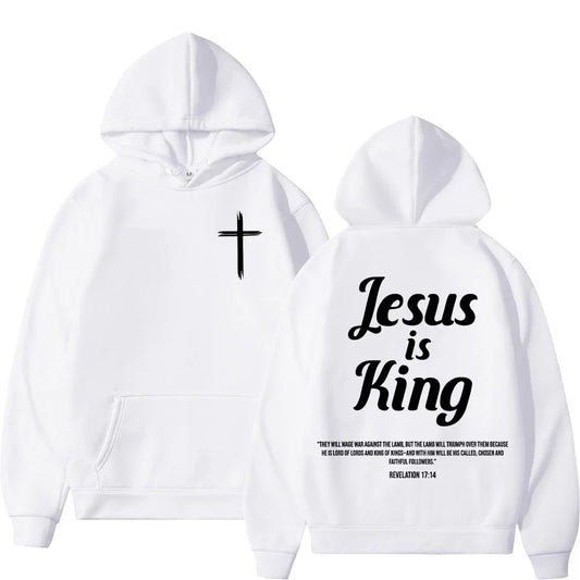 “Jesus Is King” Christian Hoodie – Unisex Fleece Sweatshirt