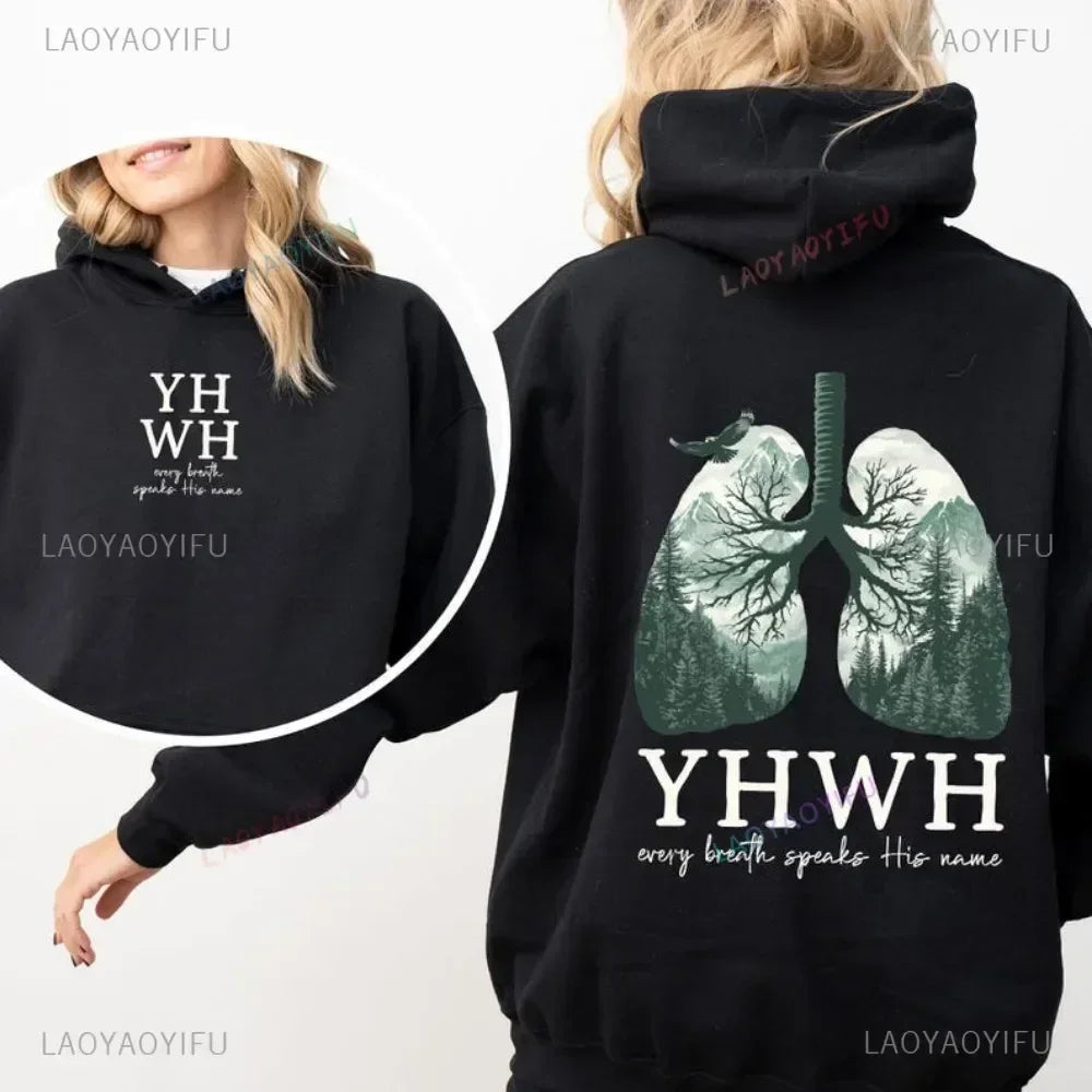 YHWH Every Breath Christian Hoodie – Speak His Name