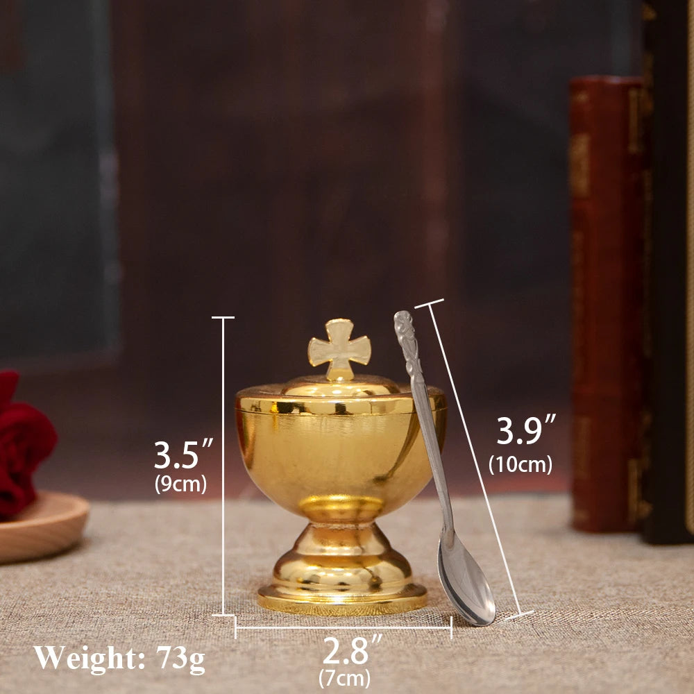 High-Polish Hanging Metal Incense Burner – Gold-Tone Decorative Aroma Holder for Home or Office