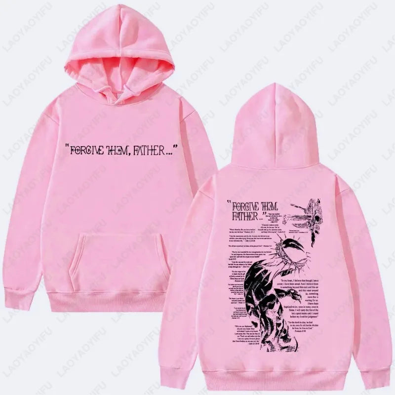 Sudadera con capucha Christian Jesus Merch "Forgive Them Father", versículo de la Biblia, para hombre y mujer, estilo hiphop, urbana, casual, CJ2