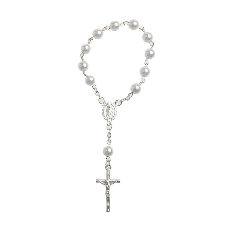 Catholic Baptism Mini Rosary Favor – Our Lady of Guadalupe & Cross Christening Keepsake