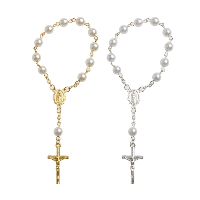 Catholic Baptism Mini Rosary Favor – Our Lady of Guadalupe & Cross Christening Keepsake