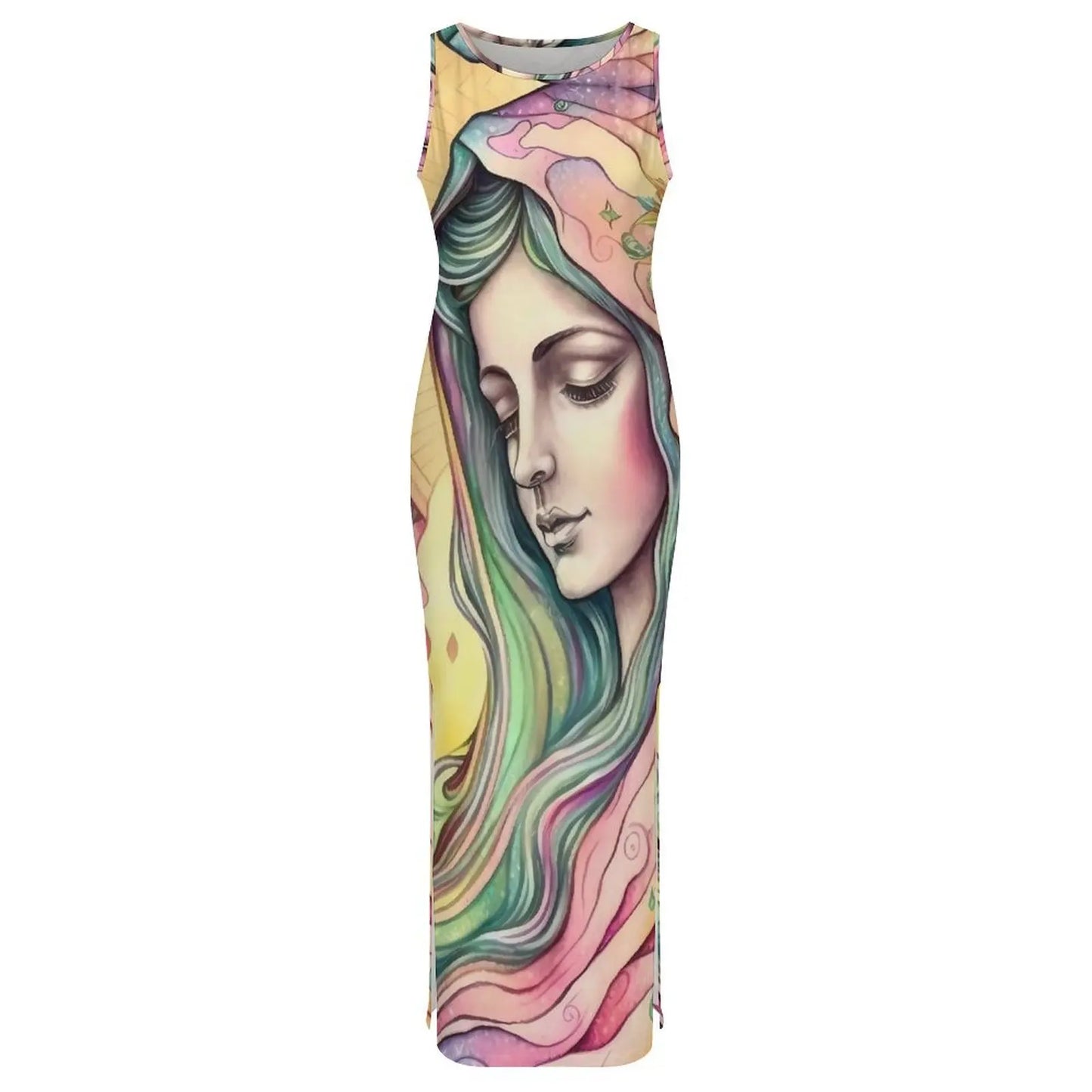 Virgin Mary Catholic Christian Sleeveless Bodycon Maxi Dress