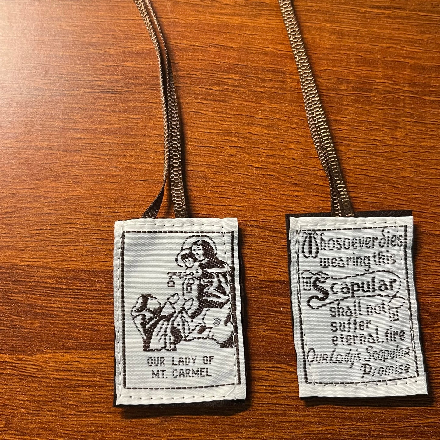120pcs Handmade Brown Scapular Necklaces – Our Lady of Mount Carmel Catholic Prayer Wear