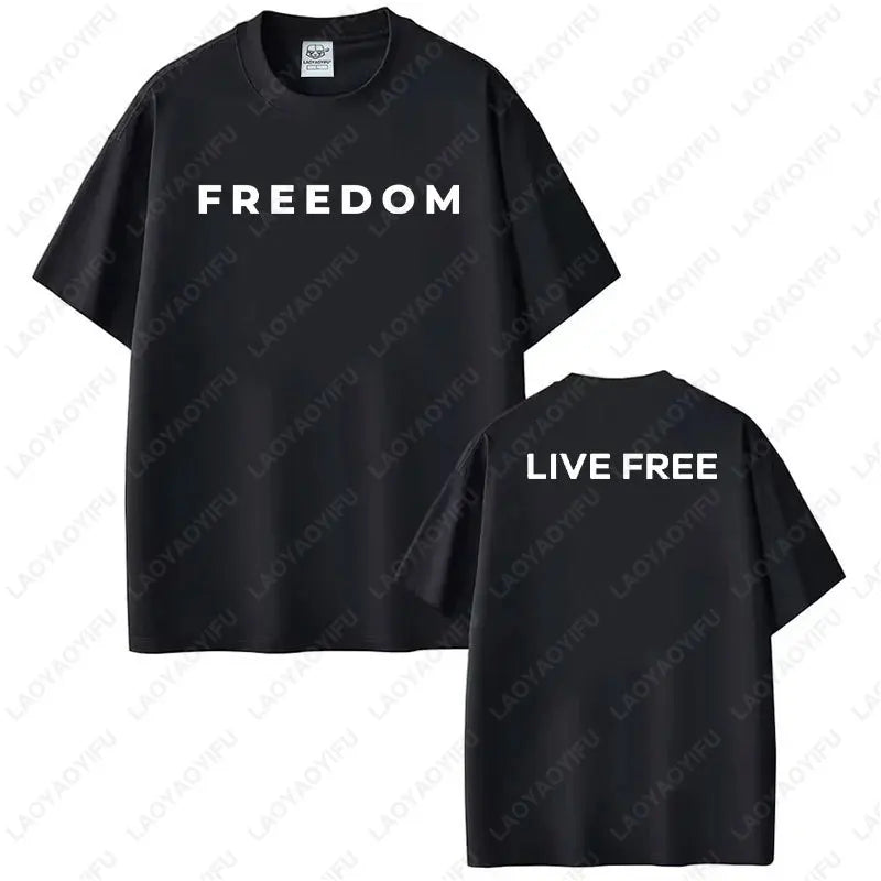 Freedom Graphic T-Shirt – Patriotic Streetwear Cotton Tee for Men and Women, Casual Short-Sleeve O-Neck Top