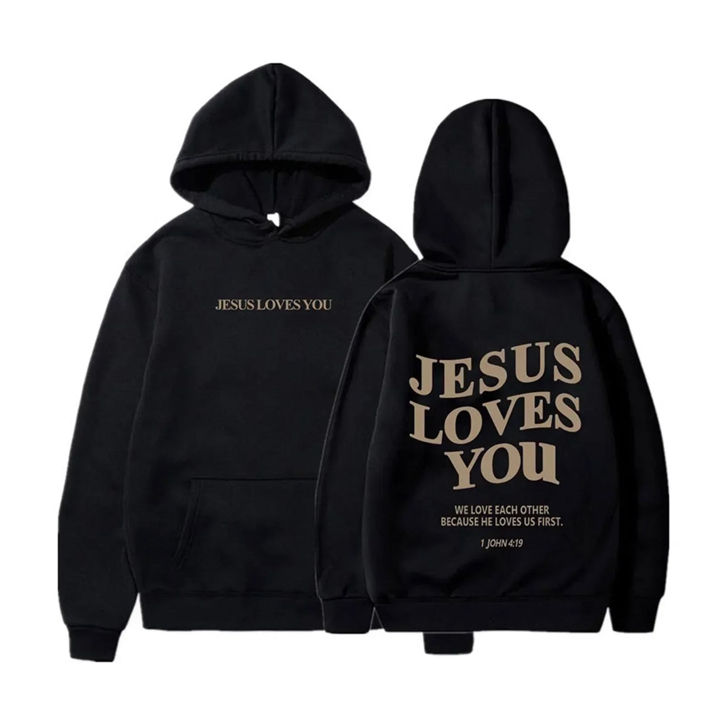 Jesus Loves You Print Pullover Hoodies Women's Autumn Winter Streetwear Sweatshirt Hooded Tops Clothes Winter Clothes Women