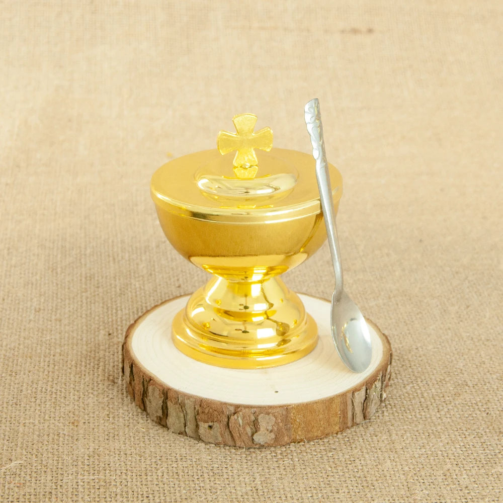 High-Polish Hanging Metal Incense Burner – Gold-Tone Decorative Aroma Holder for Home or Office