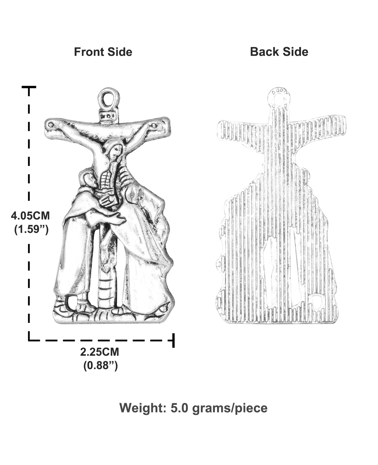 Stations of the Cross 16-Piece Medals Set - Crucifix, Jesus Cross, Crown of Thorns Pendants for Rosary DIY Accessories