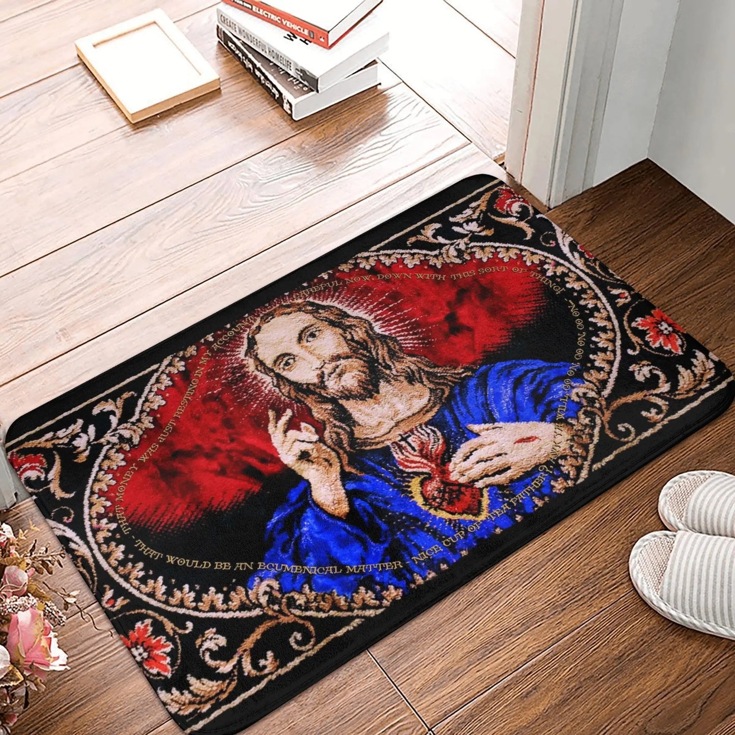 Jesus Religious Door Mat – Anti-Slip, Waterproof, Modern Printed Rug for Bedroom, Kitchen, Bathroom, Balcony, Entrance, or Prayer Area