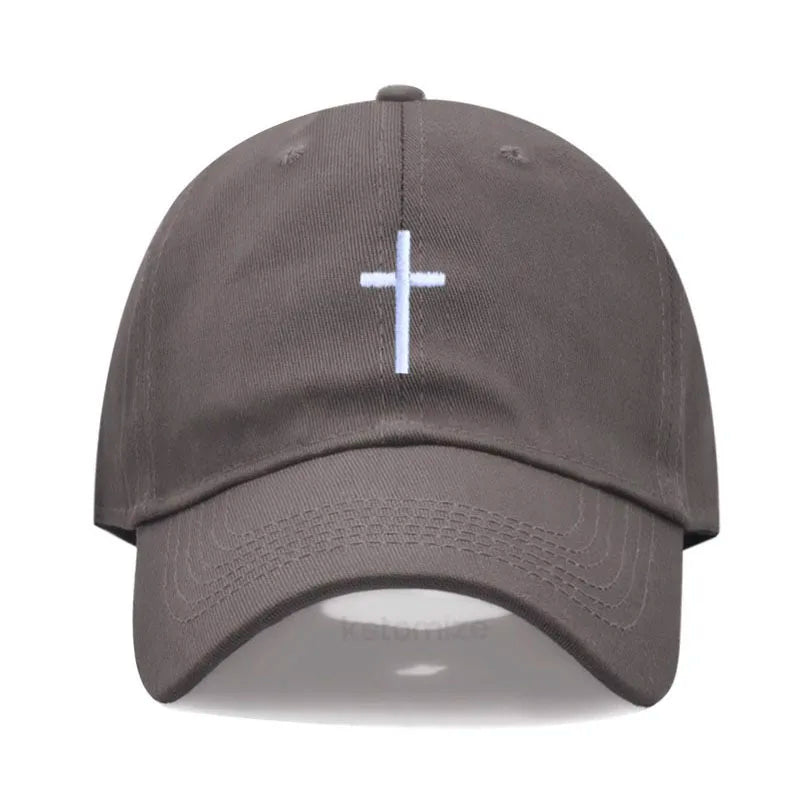 Cotton Baseball Cap for Men & Women - Unisex Cross Embroidery Dad Hat, Sun Protection, Adjustable Outdoor Sports Cap