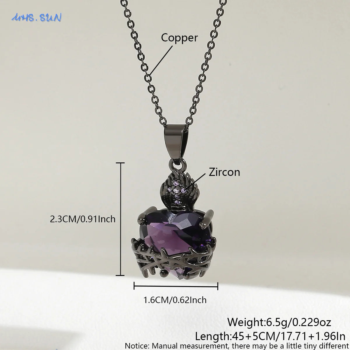Sacred Heart of Jesus Cross Pendant Necklace with Cubic Zirconia