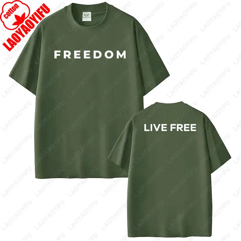 Freedom Graphic T-Shirt – Patriotic Streetwear Cotton Tee for Men and Women, Casual Short-Sleeve O-Neck Top
