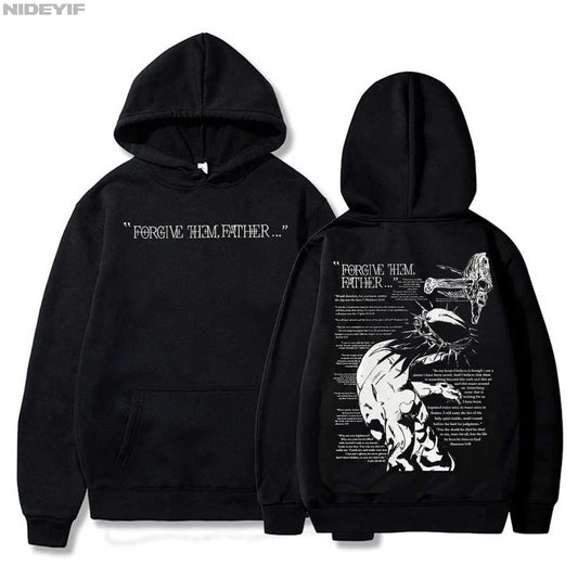 Christian Jesus Merch Forgive Them Father Bible Verse Hoodie Men Women Pullover Hiphop Streetwear Casual Sweatshirt Tops CJ2
