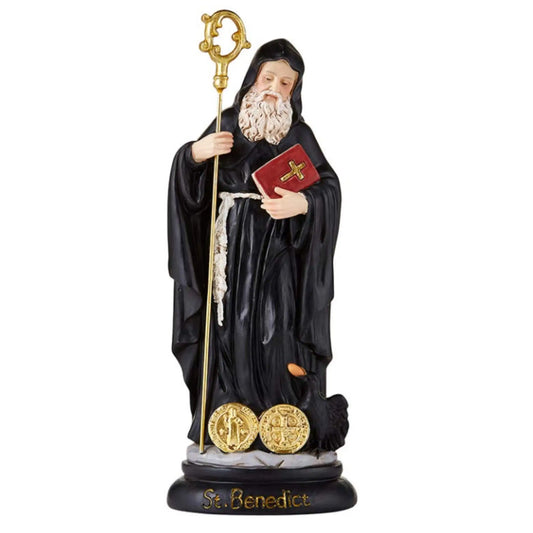 20cm Saint Benedict Religious Statue – Catholic Home Decor Figurine