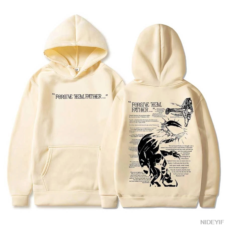 Sudadera con capucha Christian Jesus Merch "Forgive Them Father", versículo de la Biblia, para hombre y mujer, estilo hiphop, urbana, casual, CJ2