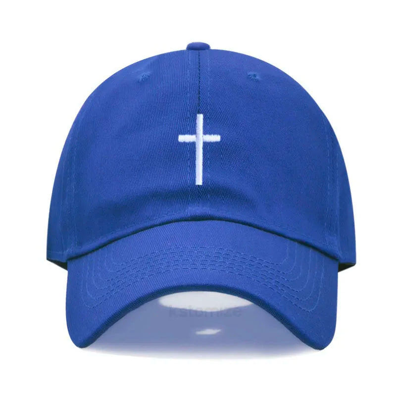 Cotton Baseball Cap for Men & Women - Unisex Cross Embroidery Dad Hat, Sun Protection, Adjustable Outdoor Sports Cap