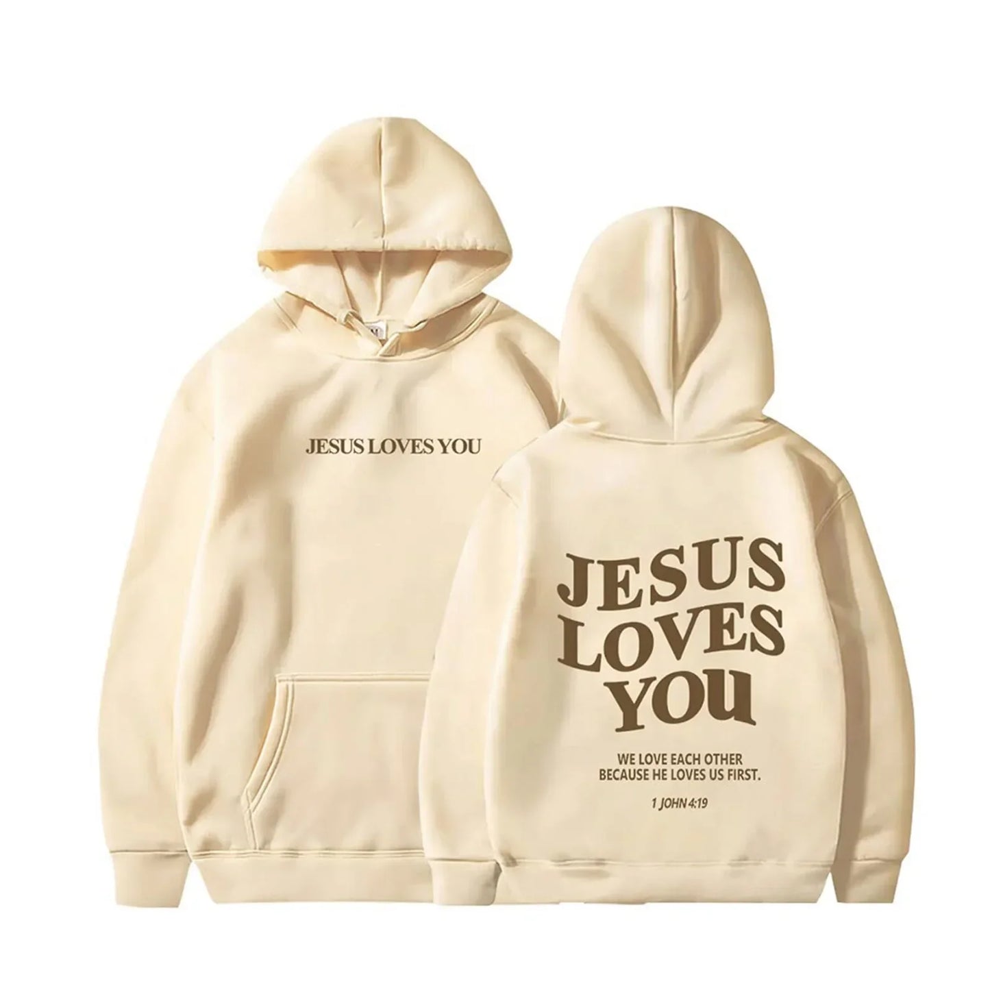 Jesus Loves You Print Pullover Hoodies Women's Autumn Winter Streetwear Sweatshirt Hooded Tops Clothes Winter Clothes Women