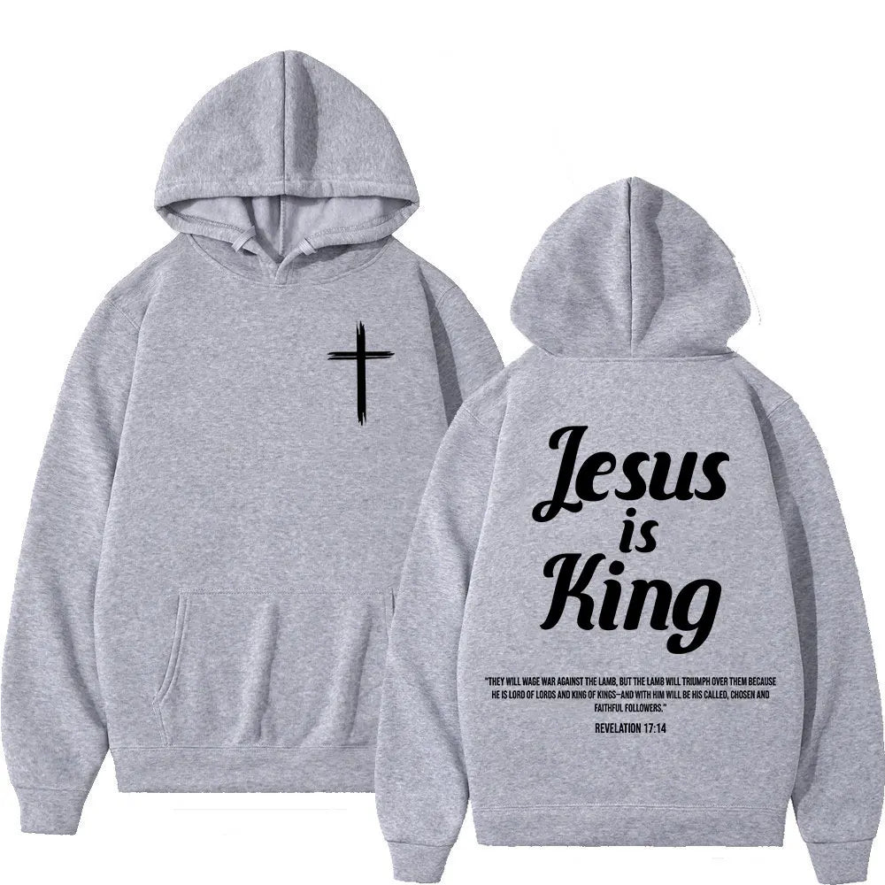 “Jesus Is King” Christian Hoodie – Unisex Fleece Sweatshirt