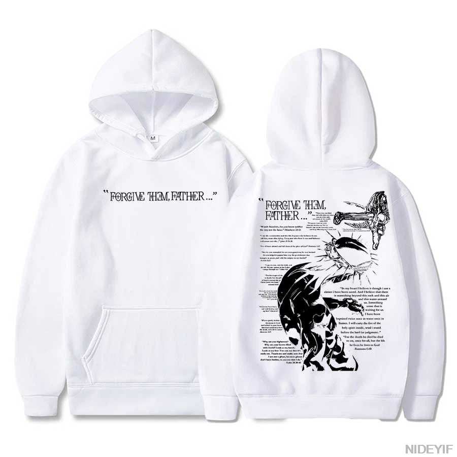 Sudadera con capucha Christian Jesus Merch "Forgive Them Father", versículo de la Biblia, para hombre y mujer, estilo hiphop, urbana, casual, CJ2