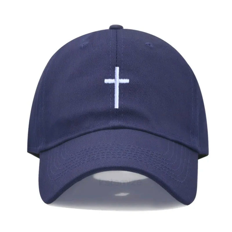 Cotton Baseball Cap for Men & Women - Unisex Cross Embroidery Dad Hat, Sun Protection, Adjustable Outdoor Sports Cap