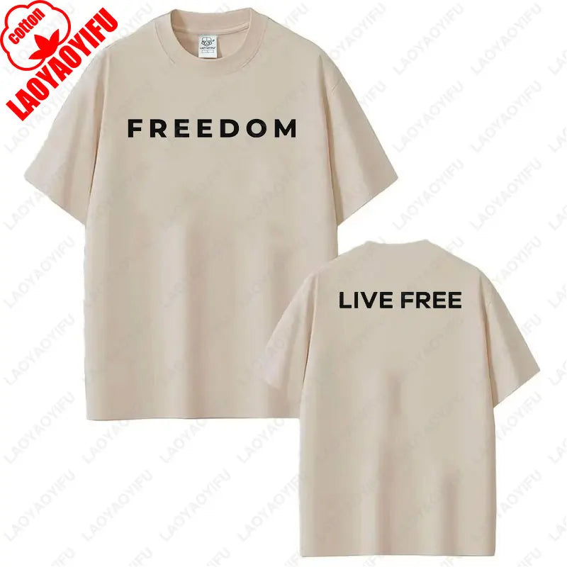Freedom Graphic T-Shirt – Patriotic Streetwear Cotton Tee for Men and Women, Casual Short-Sleeve O-Neck Top